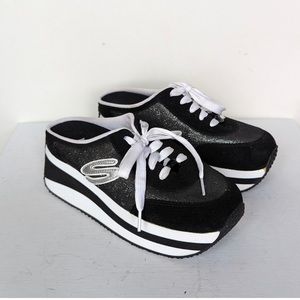 Skechers Y2K Chunky Platform Glitter Mule Clog Sneakers